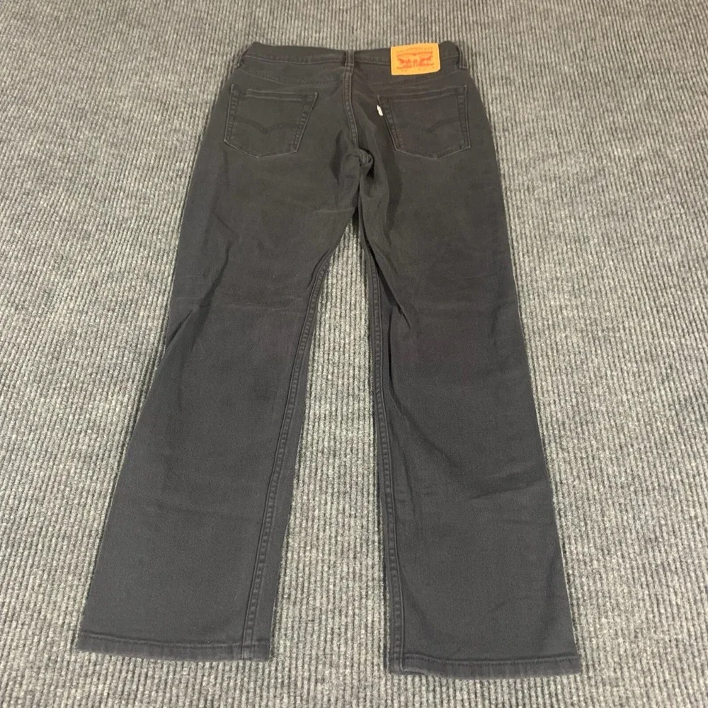 Levis 514 Jeans Mens 30x29 Black Denim White Label Straight Leg Dark Wash‎ Mid